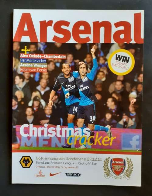 Arsenal vs Wolverhampton Wanderers 2011/12 Premier League Match Programme