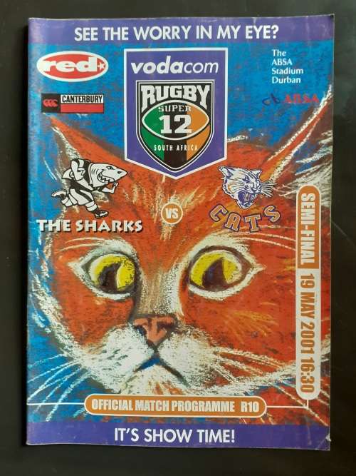 Sharks vs Cats 2001 Rugby Super 12 Semi Final Match Programme