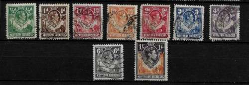 Northern Rhodesia - 1938 KGVI Definitive Part Set of 9 Stamps Fine Used