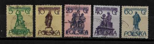 Poland - 1955 Warsaw Monuments Part Set of 5 Stamps VFU