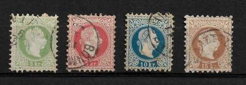 Austria - 1867/74 Franz Joseph Part Set of 4 Stamps Fine Used
