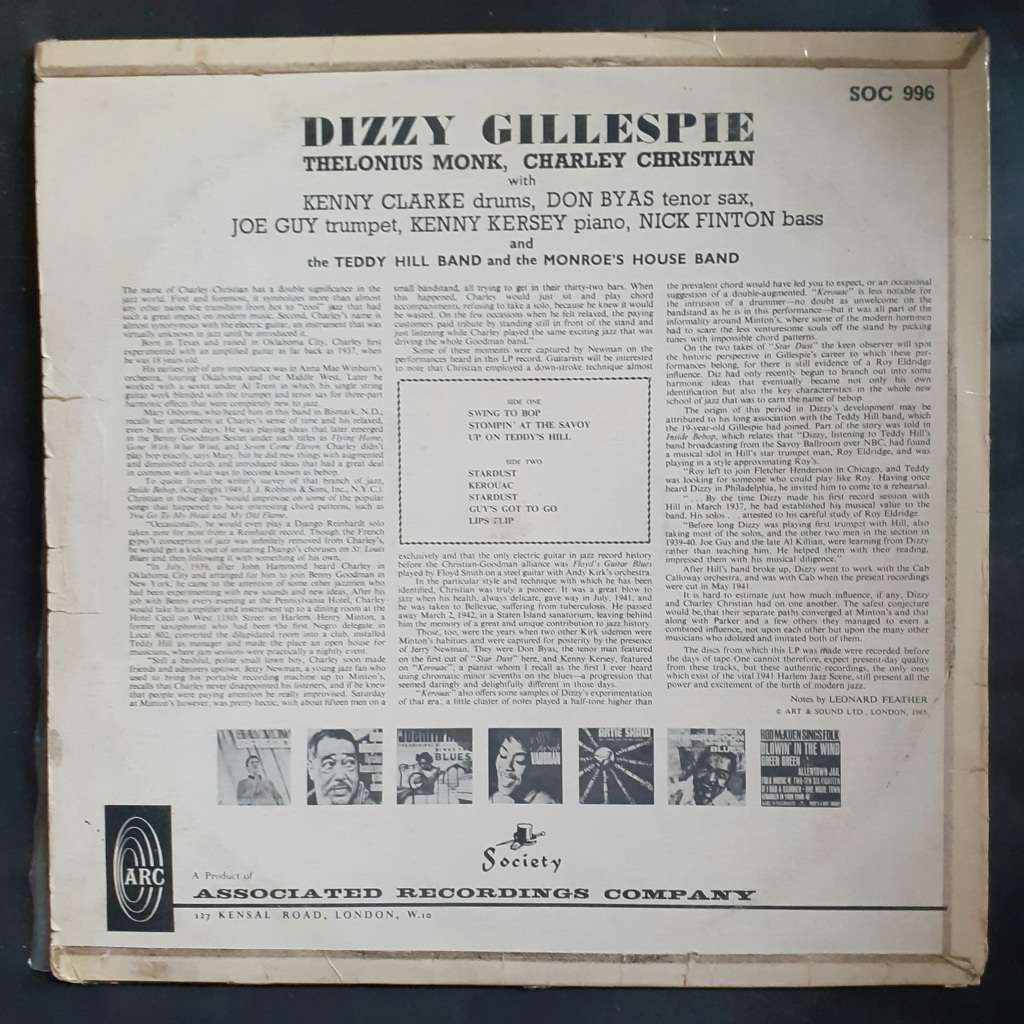 Dizzy Gillespie - The Great Dizzy Gillespie LP Vinyl Record - UK Pressing