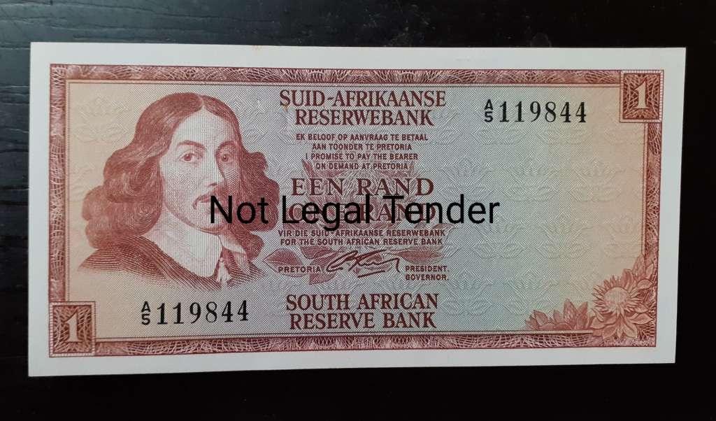 South Africa One Rand G Rissik Bank Note - UNC