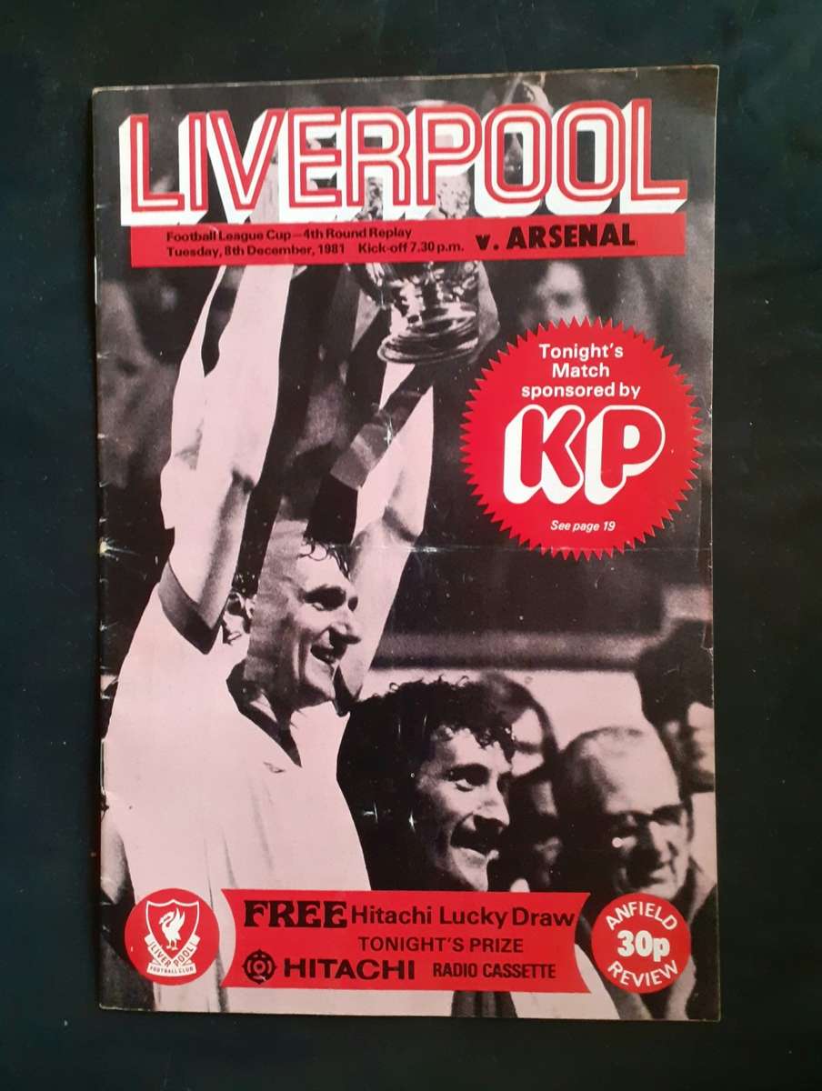 Liverpool vs Arsenal 1981/82 League Cup 4th Round Replay Match Programme