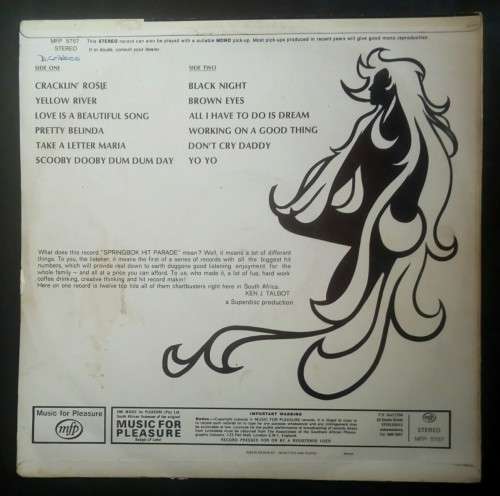 Springbok Hit Parade Vol.1 LP Vinyl Record