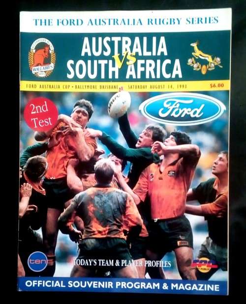 Australia vs South Africa 1993 2nd Test Match Programme