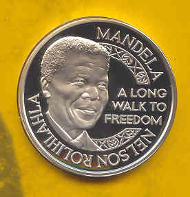 Mandela Nobel Peace Prize Winner Silver Coin 2001