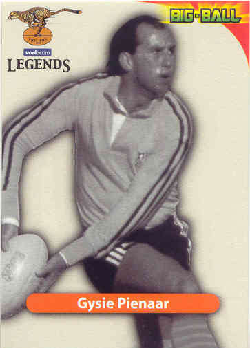 GYSIE PIENAAR - 2010 BIG BALL RUGBY LEGENDS CARD