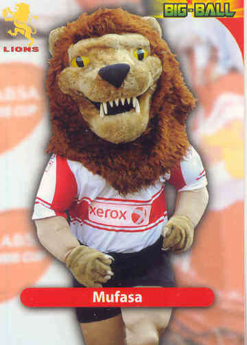 MUFASA - 2010 BIG BALL RUGBY MASCOT CARD