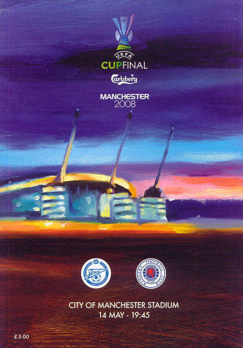 RANGERS v ZENIT ST PETERSBURG 2008 UEFA CUP FINAL MATCH DAY OFFICIAL PROGRAMME