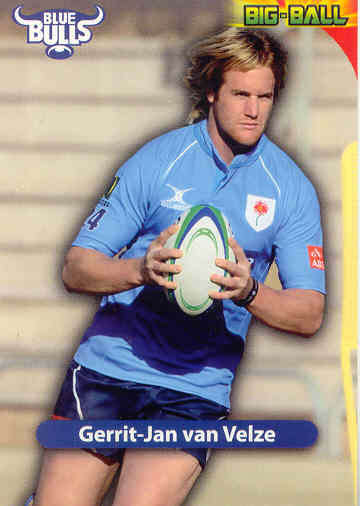 GERRIT - JAN VAN VELZE - 2010 BIG BALL RUGBY BASE CARD