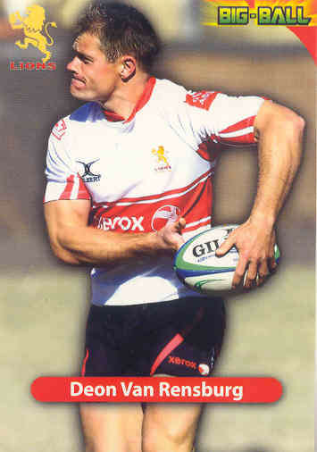 DEON VAN RENSBURG - 2010 BIG BALL RUGBY BASE CARD