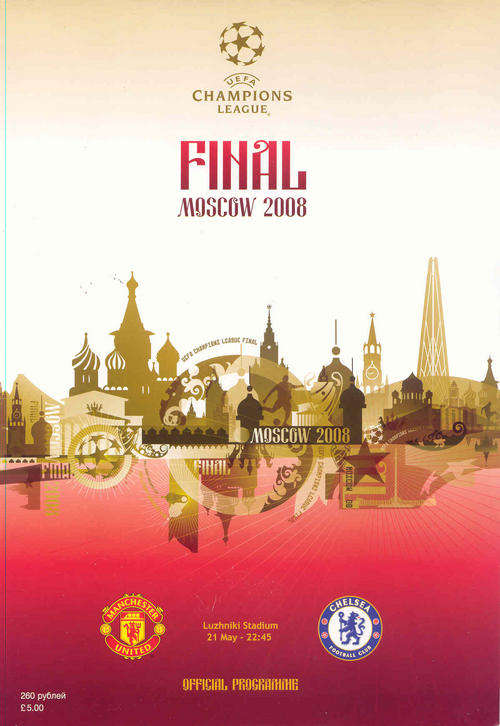MANCHESTER UNITED v CHELSEA 2008 CHAMPIONS LEAGUE FINAL OFFICIAL MATCH PROGRAMME