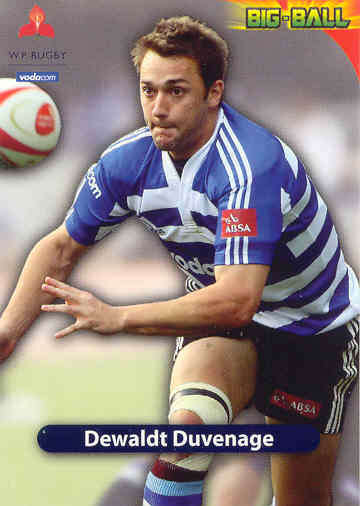 DEWALDT DUVENAGE - 2010 BIG BALL RUGBY BASE CARD
