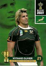 WYNAND OLIVIER - 2011 RUGBY WORLD CUP COLLECTION BASE CARD 158