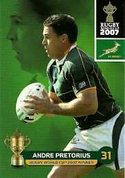 ANDRE PRETORIUS - 2011 RUGBY WORLD CUP COLLECTION BASE CARD 129