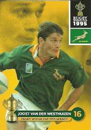 JOOST V/D WESTHUIZEN - 2011 RUGBY WORLD CUP COLLECTION CARD 195