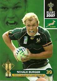 SCHALK BURGER - 2011 RUGBY WORLD CUP COLLECTION BASE CARD 154