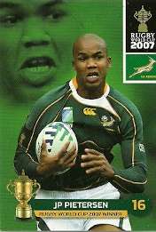 JP PIETERSEN - 2011 RUGBY WORLD CUP COLLECTION BASE CARD 148