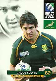 JAQUE FOURIE - 2011 RUGBY WORLD CUP COLLECTION BASE CARD 080