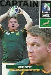 JOHN SMIT - 2011 RUGBY WORLD CUP COLLECTION CAPTAIN CARD 058