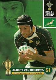 ALBERT VAN DER BERG - 2011 RUGBY WORLD CUP COLLECTION BASE CARD 128
