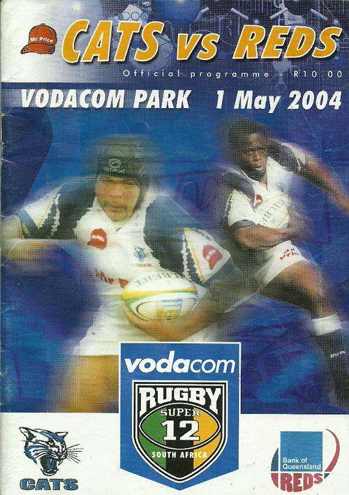 Cats v Reds 2004 Super 12 Rugby Match Programme