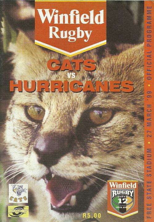 Cats v Hurricans 1999 Super 12 Rugby Match Programme