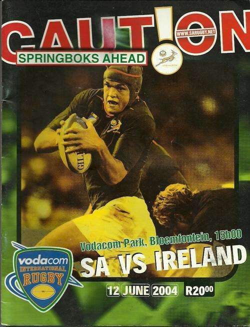 South Africa v Ireland 2004 1st Test Programme ( Jake White 1st Test )