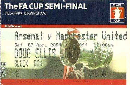 Manchester United v Arsenal 2004 FA Cup Semi Final Match Ticket