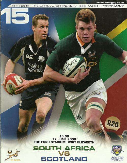 South Africa v Scotland 2006 Test Match Programme