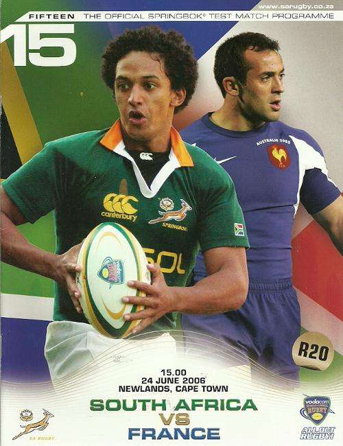 South Africa v France 2006 Test Match Programme