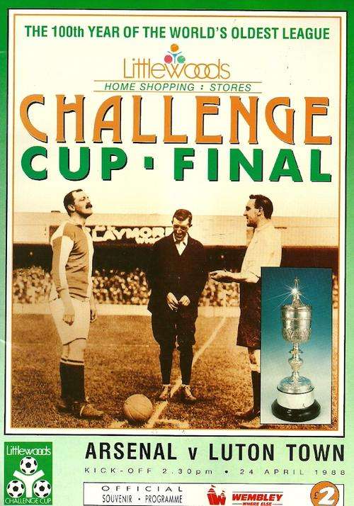 Arsenal v Luton Town 1987/88 League Cup Final Match Programme