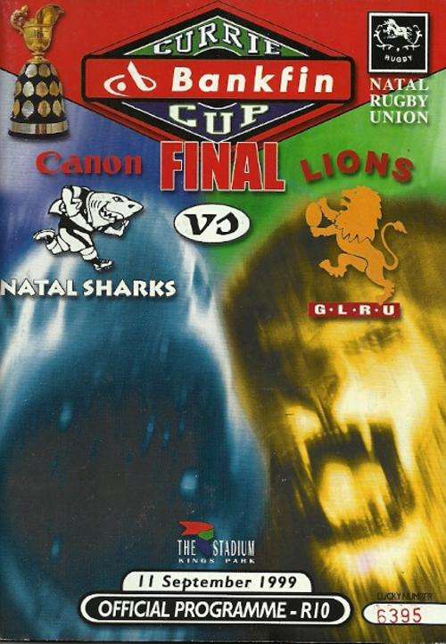 Sharks v Lions 1999 Currie Cup Final Match Programme