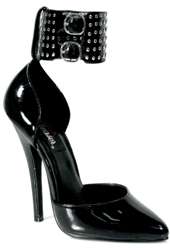 Black womens studded shoes with sexy 6 stiletto high heels
