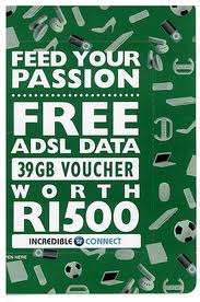 39Gb Adsl Data package worth R1500