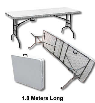 Plastic Fold - Up Table, Benches and Chairs Available
