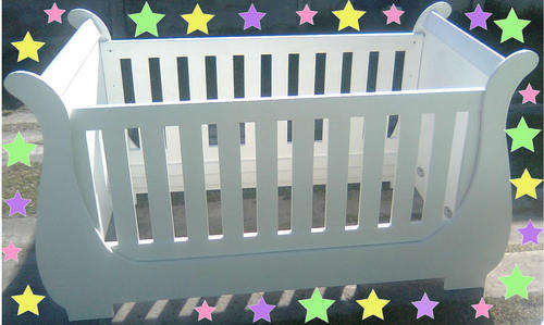 Round Sleigh Cot White or Mahogany