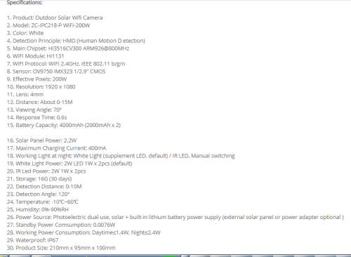 IP67 1080P HD Solar Powered Wireless WIFI IP Surveillance Camera Night Vision Outdoor