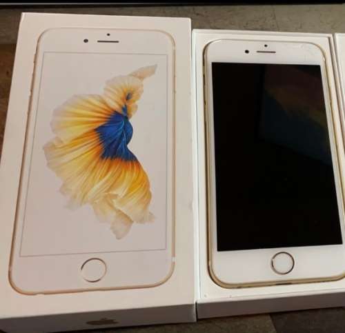 Apple iPhone 6S 16GB Gold (Good condition but small crack on top right - box + charging cable incl)