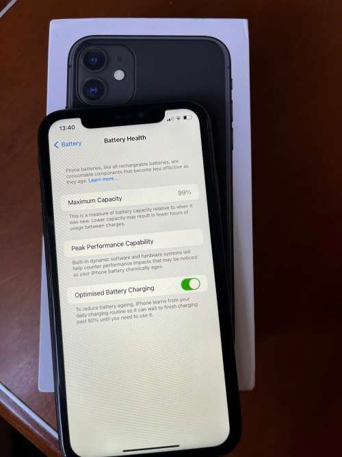 Apple iPhone 11 64GB Black 98% battery(Excellent condition with box, charger and premium cover)