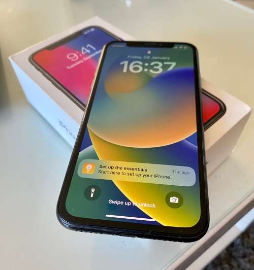 Apple iPhone X 64GB space grey battery 84% Excellent condition with charger & box - no Face ID )
