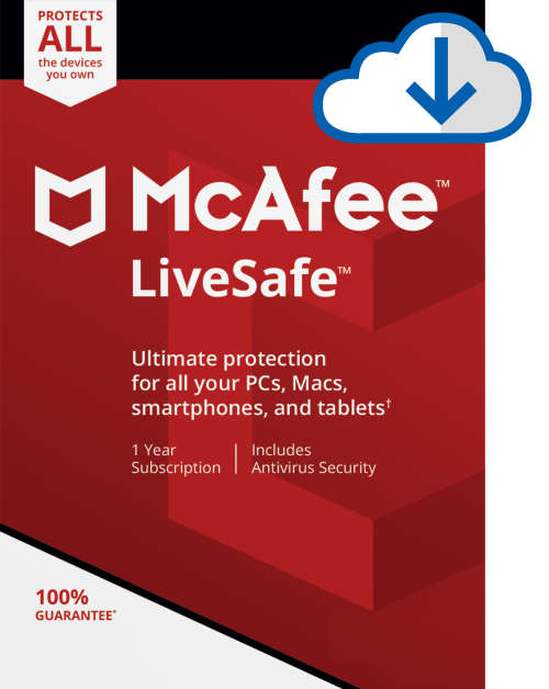 McAfee LiveSafe 2020, 1 User - Unlimited Devices, 1 Year - NEW DOWNLOAD VERSION