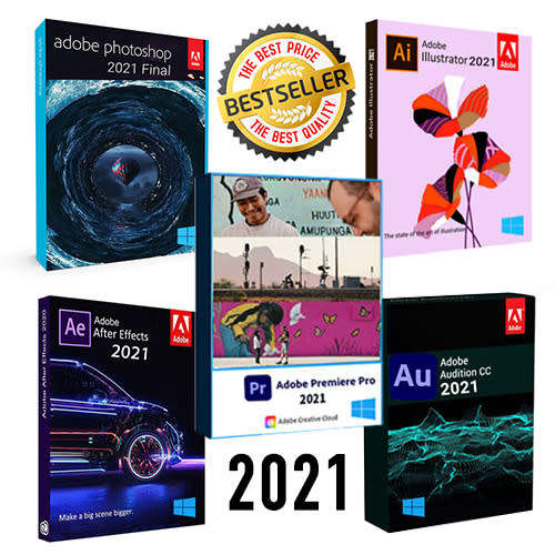Adobe Best Content Editor 2021  Bundle(Photoshop + Illustrator + Premiere Pro + After Effects + Aud)