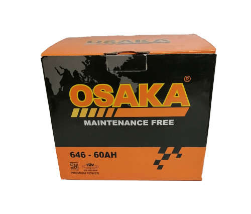 Maintenance free Vehicle battery 12V- 646 size 60AH- OSAKA