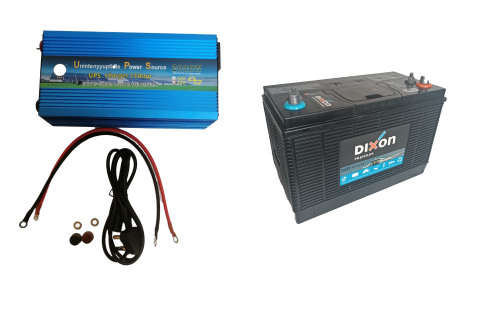 Battery backup Pure Sinewave inverter with 1 x battery 2000W (800-1200 cycles)