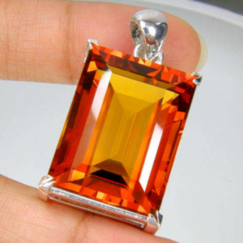 HUGE!! 61.05ct OCTAGON CUT MADEIRA CITRINE PENDANT