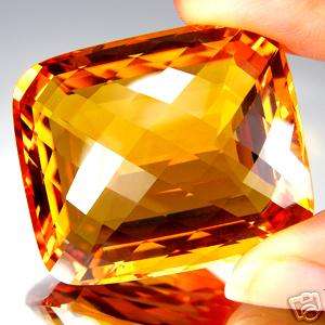 MASSIVE!! CERTIFIED!! 140.90ct CUSHION CHECKERBOARD CUT ORANGE CITRINE