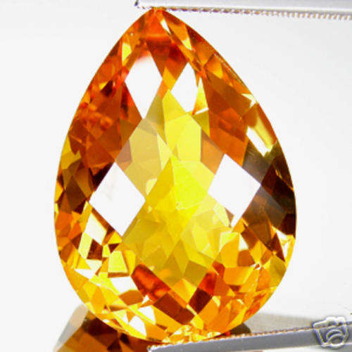 37.15ct PEAR CHECKERBOARD CUT CITRINE