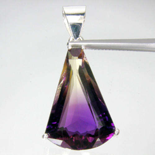 HUGE!! 25.05ct FANCY CUT BI-COLOUR AMETRINE PENDANT